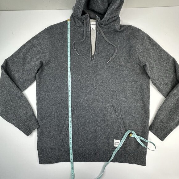 Converse‎ Men's Gray Athletic Quarter Zip Hooded Long Sleeve Sweatshirt XL/C46 - Picture 8 of 11